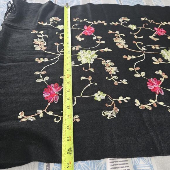 Handmade embriodery Women's Black and Pink Scarf-wraps sequins egyp - Picture 6 of 6